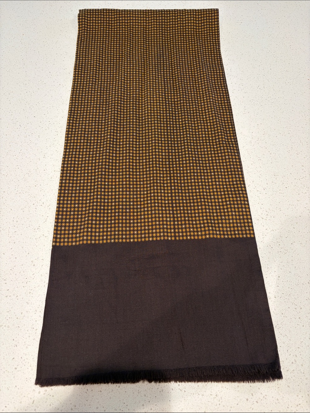Vintage - PELO  - Men's European Brown Patterned Dress Scarf.